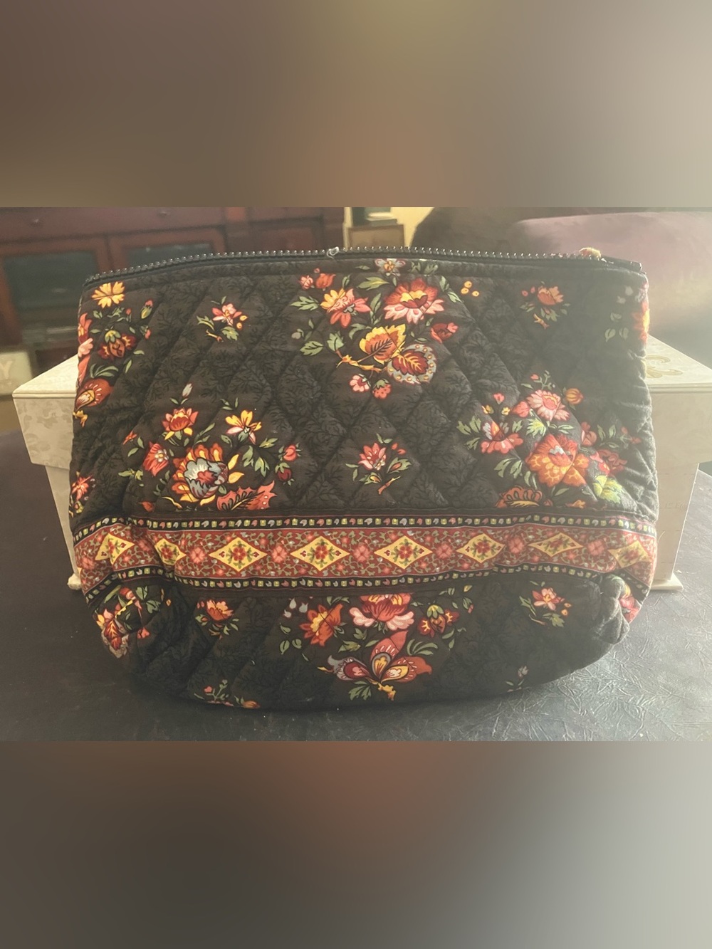 Vera Bradley vintage extra large
cosmetic in color CHOCOLAT
